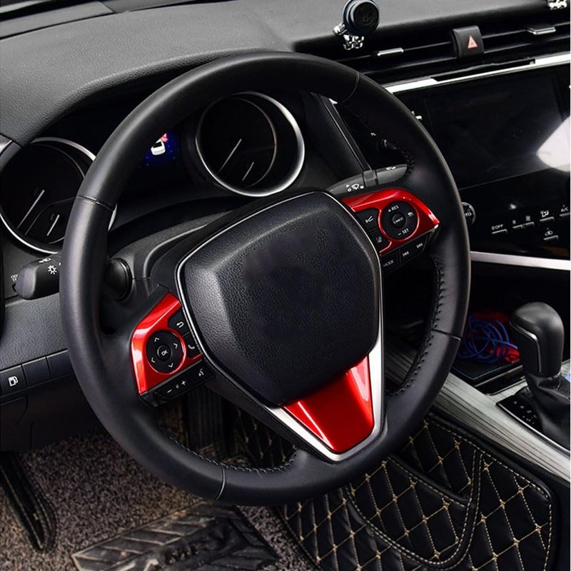 XITER 3PCS Red Steering Wheel Cover Trims for Toyota Camry - Image 4