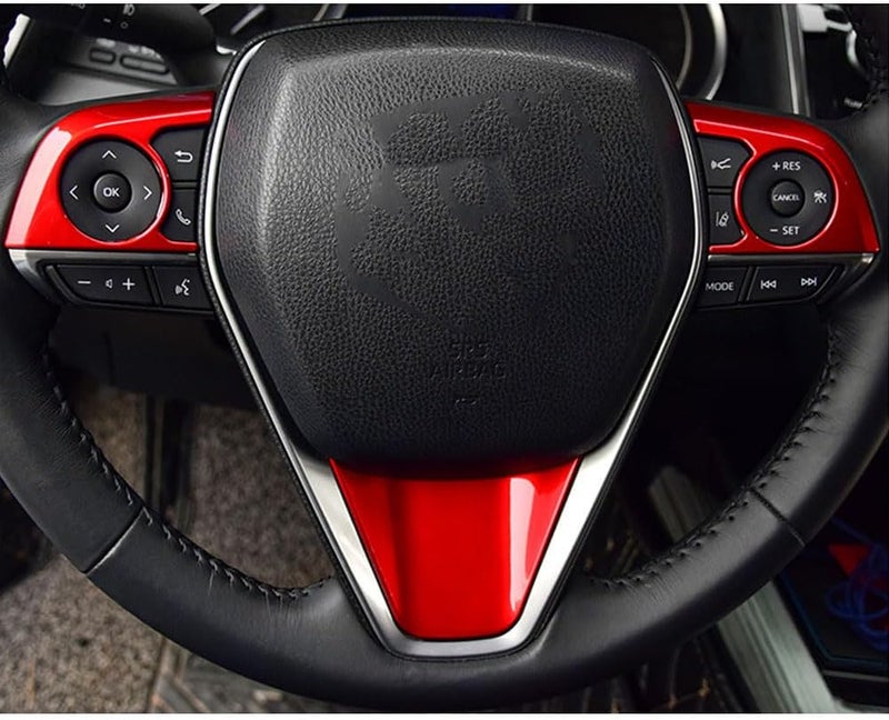 XITER 3PCS Red Steering Wheel Cover Trims for Toyota Camry - Image 2