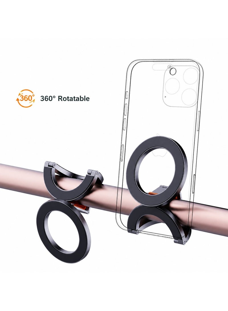 أو أوزون Magnetic Phone Ring Holder with Dual-Hinge Kickstand, 360° Rotating Finger Grip Stand, Strong Magnetic Anti-Drop Holder, Compatible with MagSafe Cases - Image 5