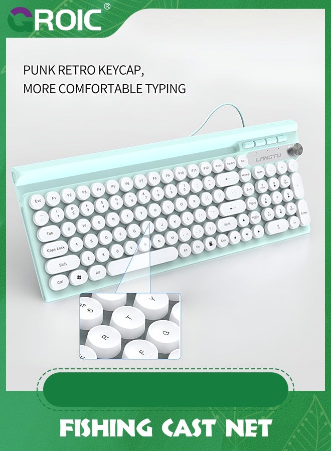 GROIC Computer Keyboard Wired, Plug Play USB with Large Number Pad, Caps Indicators, Foldable Stands, Full Size for Windows PC Laptop - Image 5