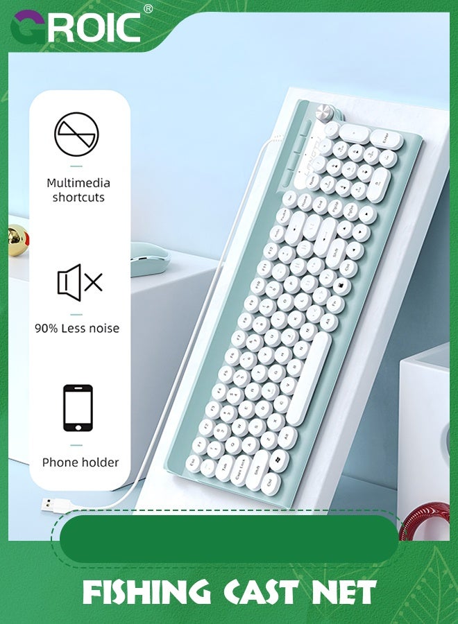 GROIC Computer Keyboard Wired, Plug Play USB with Large Number Pad, Caps Indicators, Foldable Stands, Full Size for Windows PC Laptop - Image 3