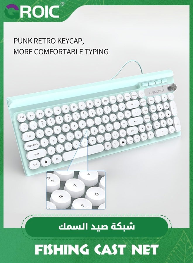 GROIC Computer Keyboard Wired, Plug Play USB with Large Number Pad, Caps Indicators, Foldable Stands, Full Size for Windows PC Laptop  - Image 5