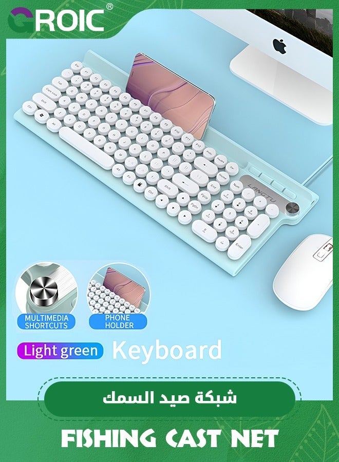 GROIC Computer Keyboard Wired, Plug Play USB with Large Number Pad, Caps Indicators, Foldable Stands, Full Size for Windows PC Laptop  - Image 2