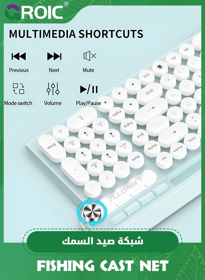 GROIC Computer Keyboard Wired, Plug Play USB with Large Number Pad, Caps Indicators, Foldable Stands, Full Size for Windows PC Laptop  - Image 4