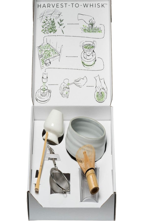 Matcha Kari Dr. Weil Matcha Kari - Lite Matcha Tea Set - White - Whisk with Holder, Scoop, Sifter, and Ceramic Bowl - Image 2