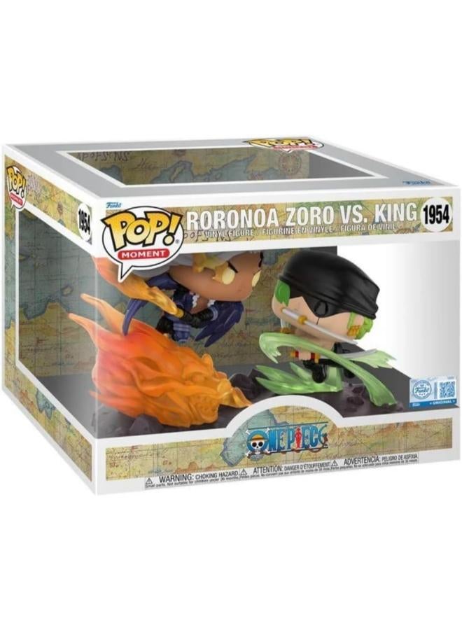 Funko Pop Moment Anime - One Piece Roronoa Zoro vs King #1954 | Epic Wano Arch Scene | Collectible Vinyl Figure | Great for Anime Fans & Collectors - Image 2
