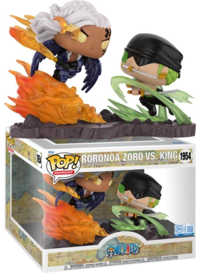 Funko Pop Moment Anime - One Piece Roronoa Zoro vs King #1954 | Epic Wano Arch Scene | Collectible Vinyl Figure | Great for Anime Fans & Collectors - Image 1