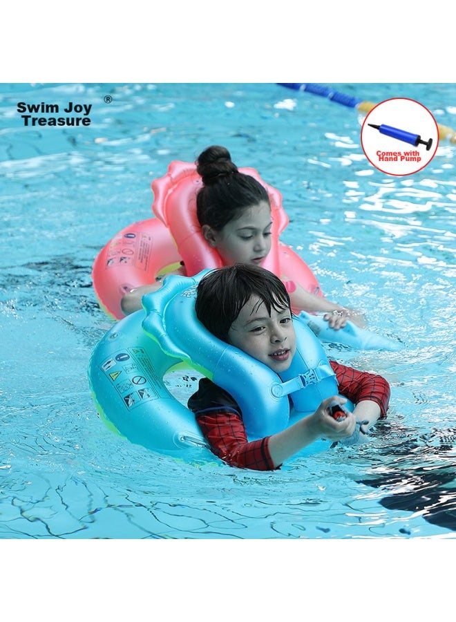 Swimming Fun Yonglebao New Anti-rollover Snake-shaped Swim Ring For Children, Inflatable Swimming Ring, Pink, Size M, Double/3 Air Chambers Randomly Sent - Image 1