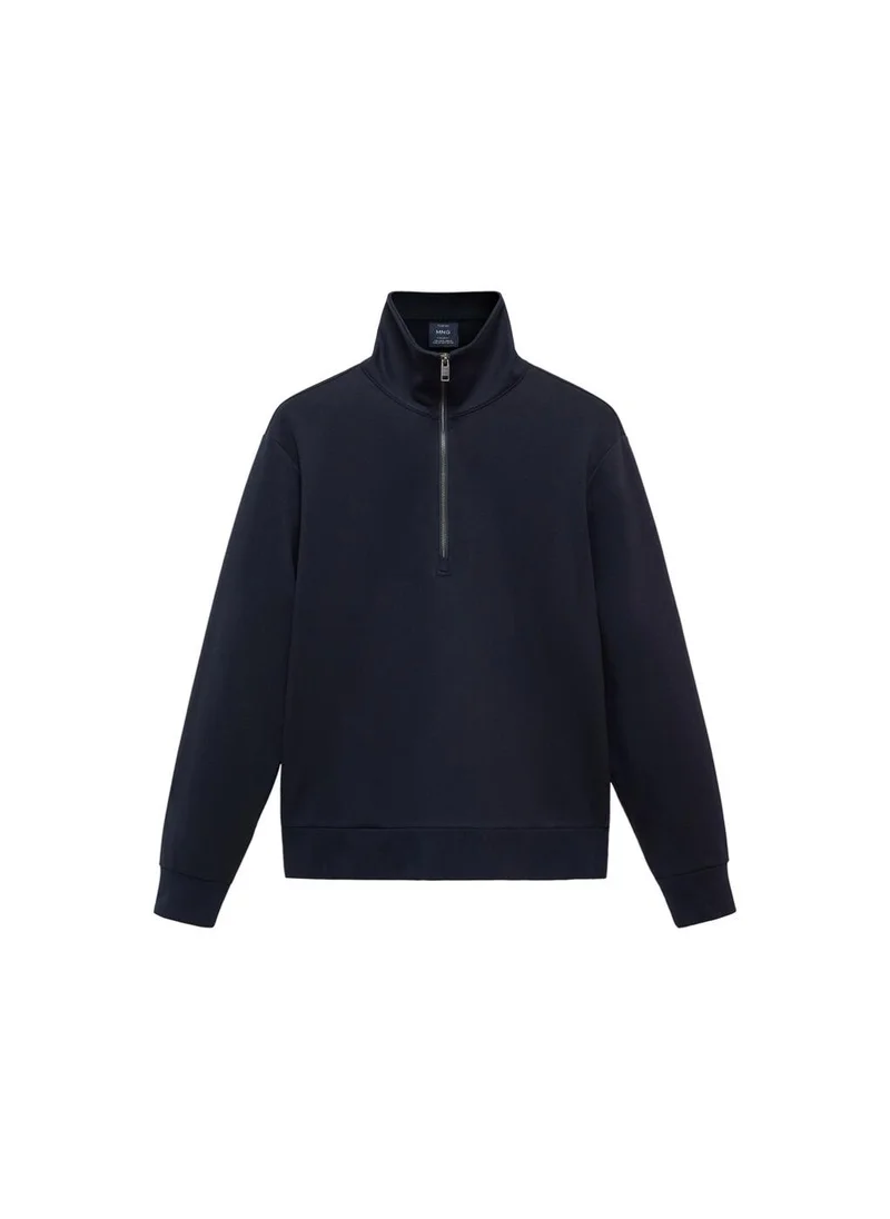 Mango Man Regular-fit cotton sweatshirt with zip