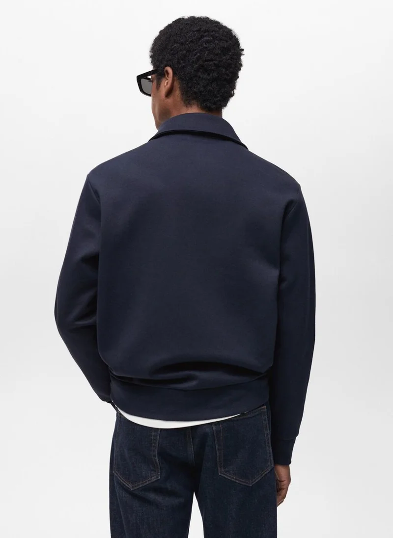 مانجو مان Regular-fit cotton sweatshirt with zip