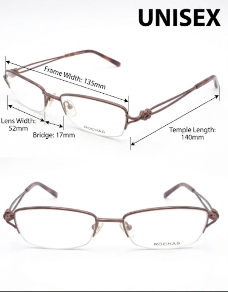 روشاس نظارة طبية للجنسين من Rochas موديل PW/LAMYEU/R09169/G نصف إطار شكل مستطيل - Image 2