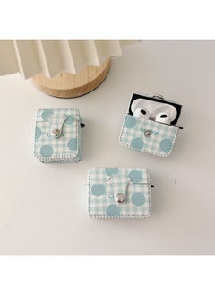 Suitable For AirPods 4 Headphone Case Cartoon All-inclusive Leather Case For Apple1/2 Generation Pro2 Bluetooth Protective Case One-piece Case-Color:One-piece Leather Case-light Blue Dots-Model:Airpods Pro (protective Sleeve)