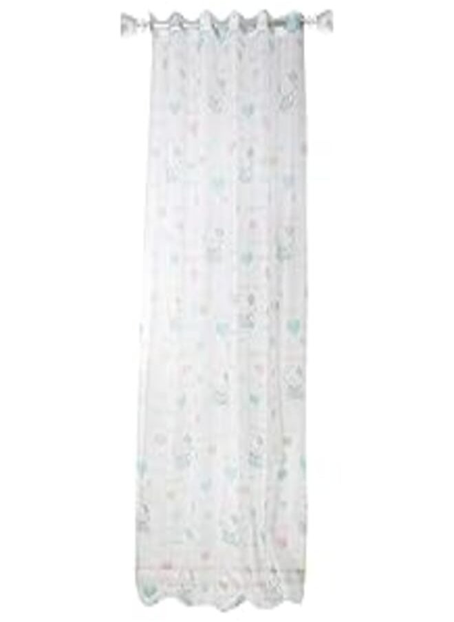 Penguin Penguin printed tulle curtain 140 * 250 cm - kitty print 1.00 piece 