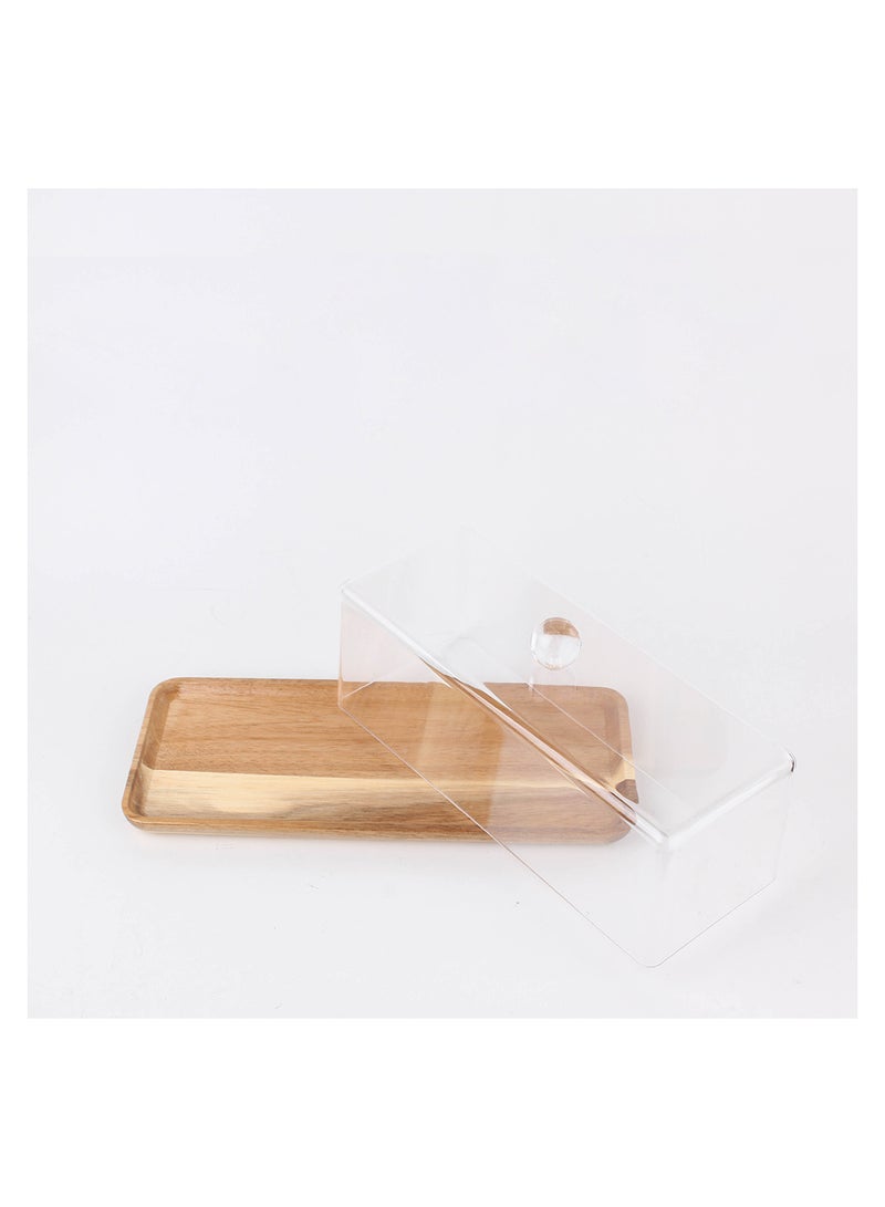 Wooden Serving Dish With An Acrylic Lid for Serving Pastries and Toast With a Perfect Design  - Image 5