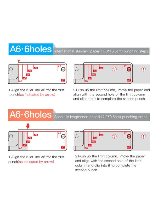 NIBEMINENT 3 Hole Punch Handheld White - Image 2