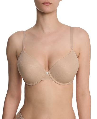 Natori Women's Sheer Jacquard Contour Underwire Bra, Café, 34D - Image 1