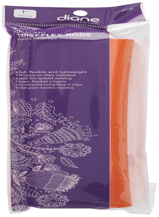 Diane Jumbo Twist-Flex Rod, Orange, 3 count 1 Inch - Image 3