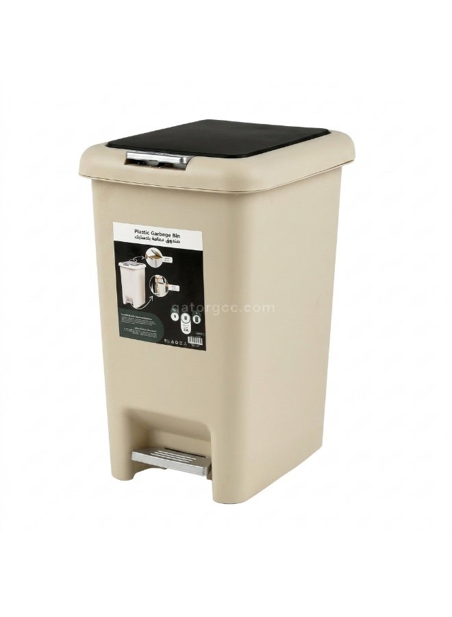 Gator Slim Trash & Garbage Bin | Push & Pedal Waste Disposal Mechanisms | Durable Plastic Finish | Equipped Liner Holder | Suitable For Indoor Areas, Bathrooms, Kitchens, Offices & More | 20 Liters - Image 1