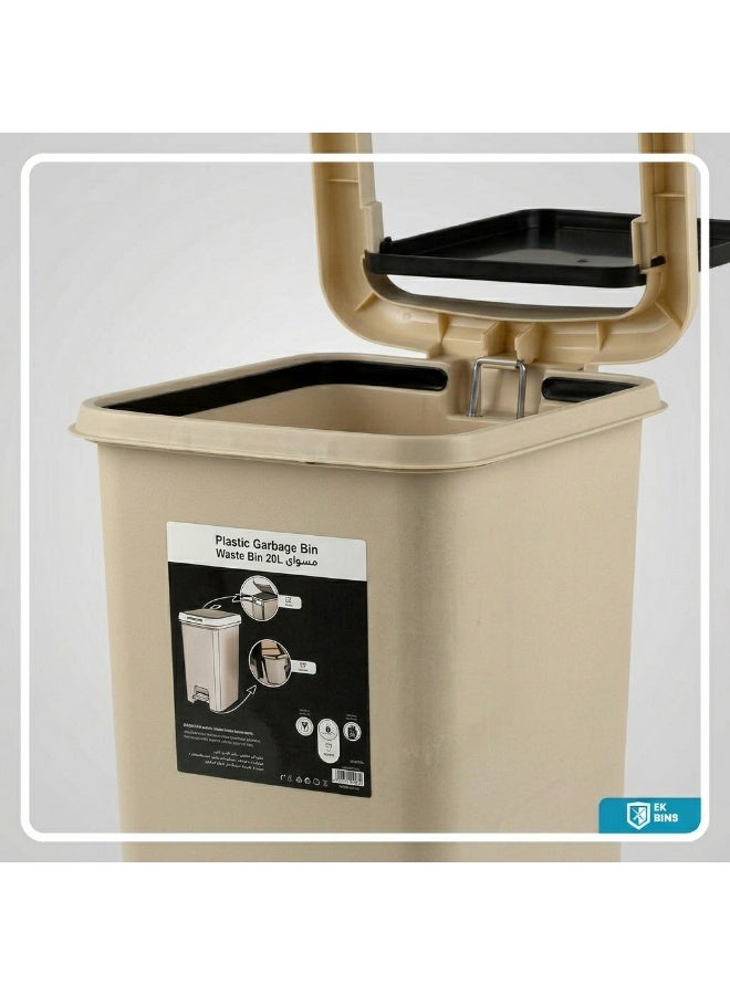 Gator Slim Trash & Garbage Bin | Push & Pedal Waste Disposal Mechanisms | Durable Plastic Finish | Equipped Liner Holder | Suitable For Indoor Areas, Bathrooms, Kitchens, Offices & More | 20 Liters - Image 3