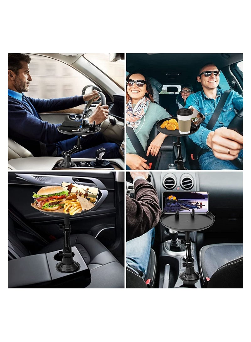 Car Cup Holder Tray, Car Tray Table with Phone Holder, Adjustable Car Tray Perfect for Eating in The Car - Image 4