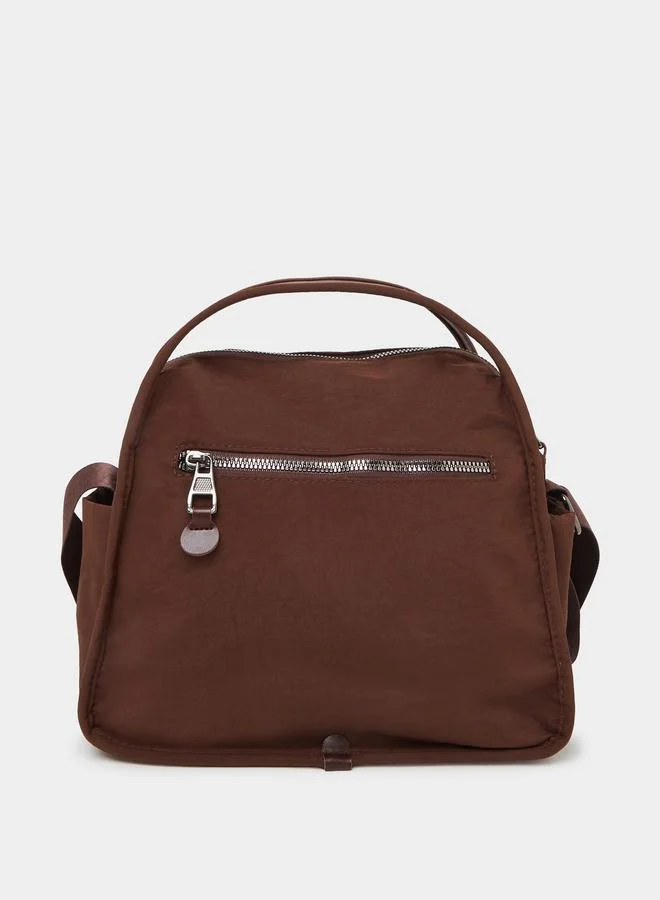 ستايلي Brown Solid Shoulder Bag with Dual Handle