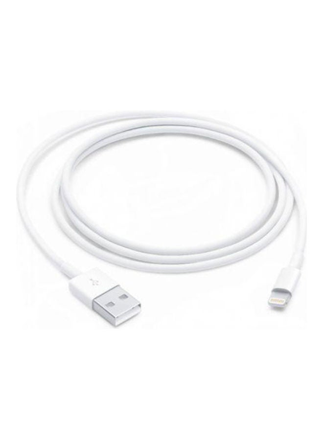 كابل شحن من منفذ USB إلى منفذ لايتنينج من أبل، بطول 1 متر، لون أبيض - طراز Mxly2Zm-A لون أبيض
