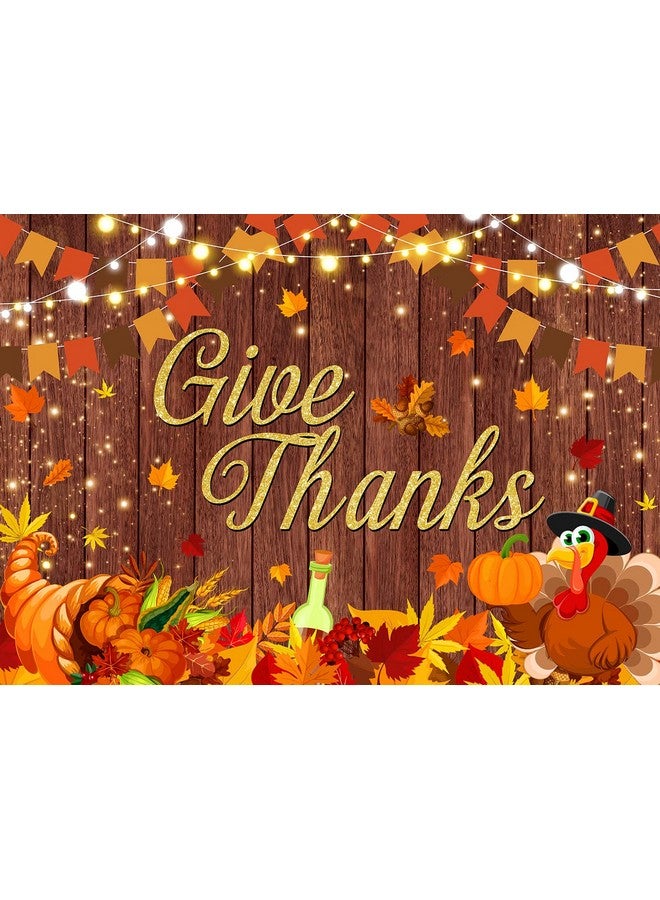 INRUI Thanksgiving Day Photography Background Autumn Fall Pumpkin Harvest Give Thanks Turkey Festival Party Decorations Backdrop (8X6Ft) - Image 3