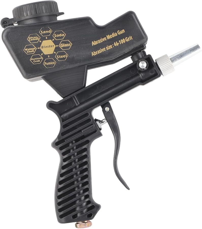 Black Air Sand Gun Kit 70 150 PSI Paint Remover For Metal Wood Cabinet Glass Etching - Image 1