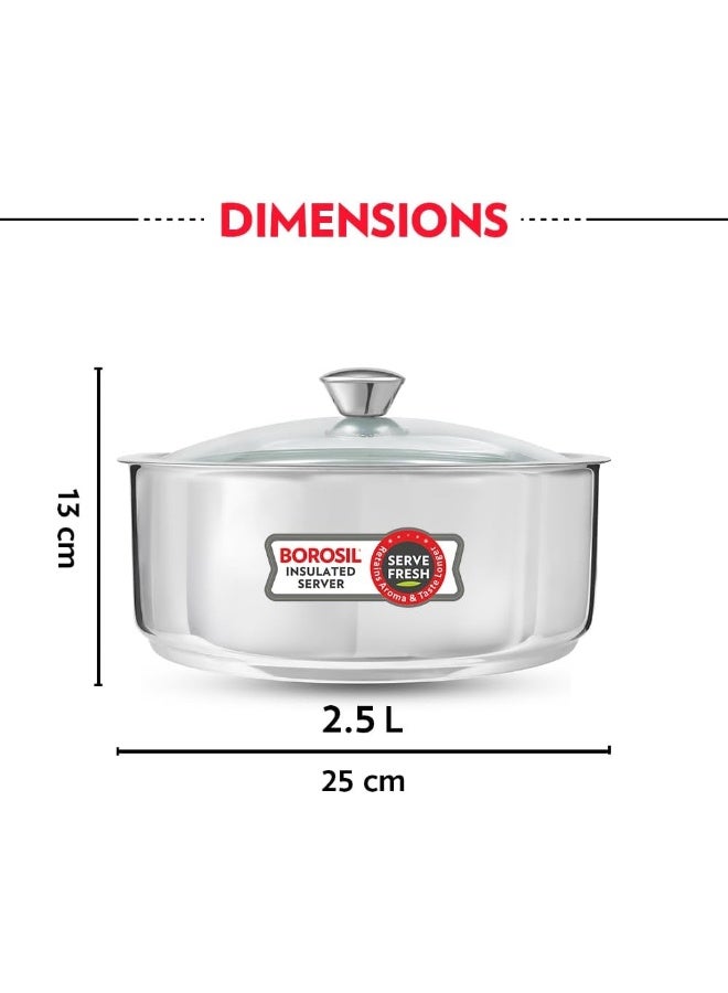 BOROSIL Sf2500Glrs12 Stainless Steel Insulated Roti Server - Image 2