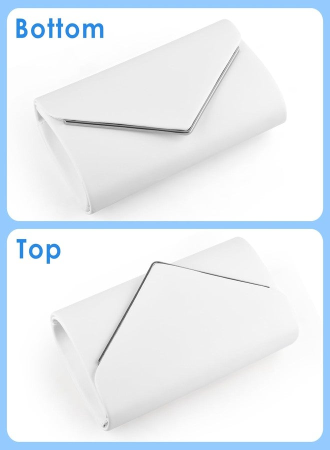 TINDTOP Evening Clutch Purses for Women Handbags for Formal Wedding Party Cocktail Prom Crossbody Shoulder Envelope Bag, B-white - Image 5