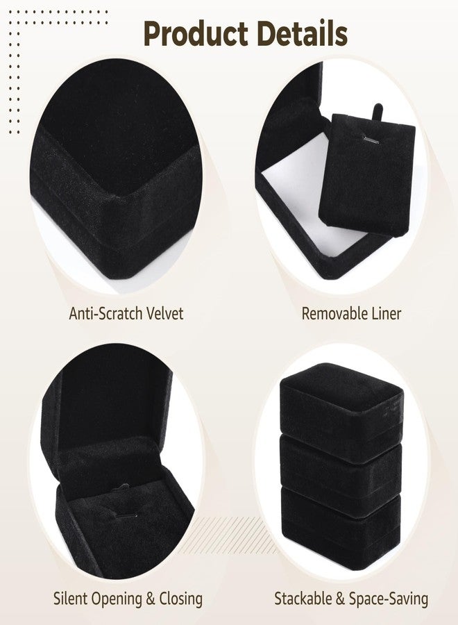NIMBLOOM 24 PCS Velvet Necklace Pendant Boxes, Removable Insert Jewelry Display Case with Silent Opening, Black Jewelry Storage Holder for Rings Earrings Necklaces, Anniversary Present - Image 3