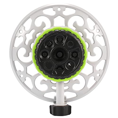 Sanpaint Turret Pattern Sprinkler, 8-Pattern Stationary Water Sprinkler on Metal Decorative Base for Watering Small and Large Yards, Lawns, Garden or Odd Shaped Areas - Image 3