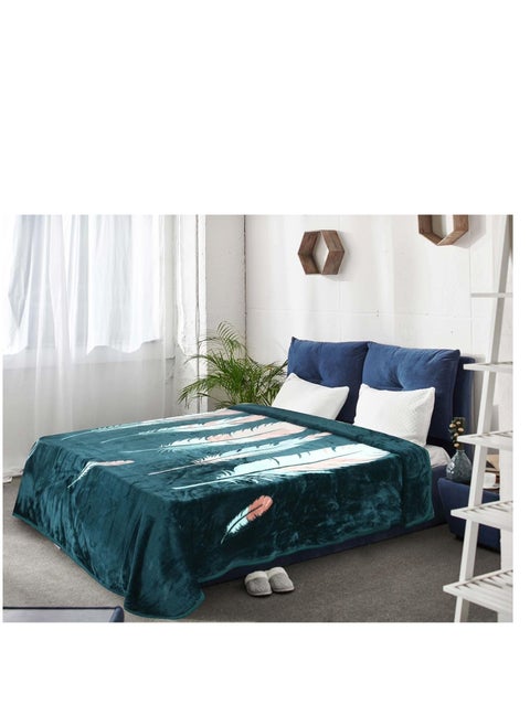 Two-layer blanket, heavy weight, laser engraved from soft velvet for warmth, large size 220 x 240