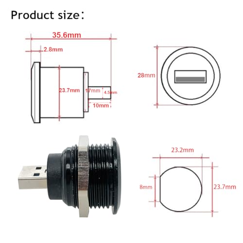 PENGLIN 2PCS USB 3.0 Connector, USB Male to Female Conversion Connector, USB3.0 Panel Mount Extension Adapter for Data Transfer/Charging - Image 5