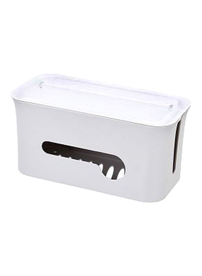 NIBEMINENT Cable Organizer Box White 11.34x5.35x5.51inch - Image 1
