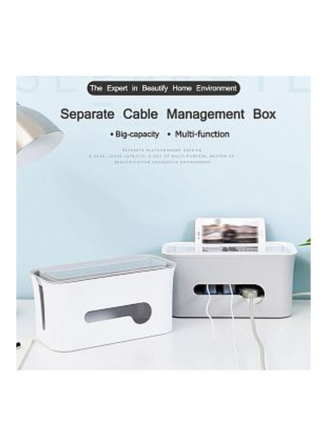 NIBEMINENT Cable Organizer Box White 11.34x5.35x5.51inch - Image 3