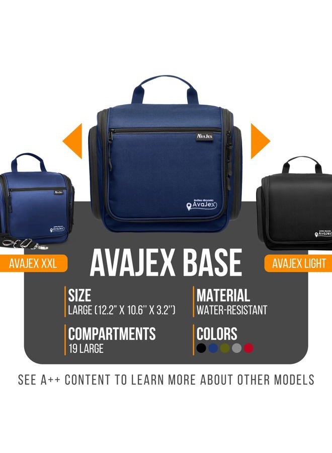 AvaJex Travel Toiletry Bag for Men and Women - Large Hanging Toiletry Organizer - Waterproof Hygiene Bag with Metal XXL Swivel Hook, with YKK Zippers and 19 Compartments for Toiletries, Makeup, Cosmetics - Image 2
