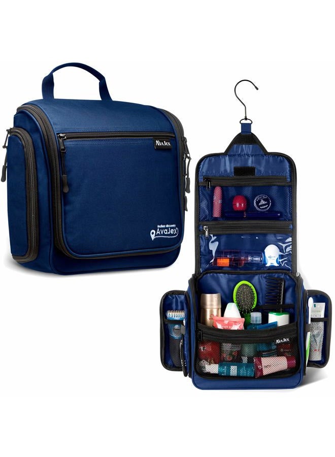 AvaJex Travel Toiletry Bag for Men and Women - Large Hanging Toiletry Organizer - Waterproof Hygiene Bag with Metal XXL Swivel Hook, with YKK Zippers and 19 Compartments for Toiletries, Makeup, Cosmetics - Image 1
