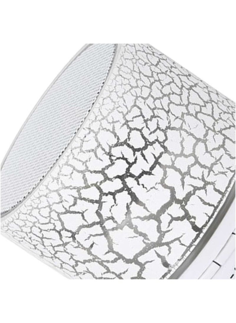 A9-Wireless Bluetooth Speaker With Crack Pattern/LED Flash/TF Card Support White  - Image 5