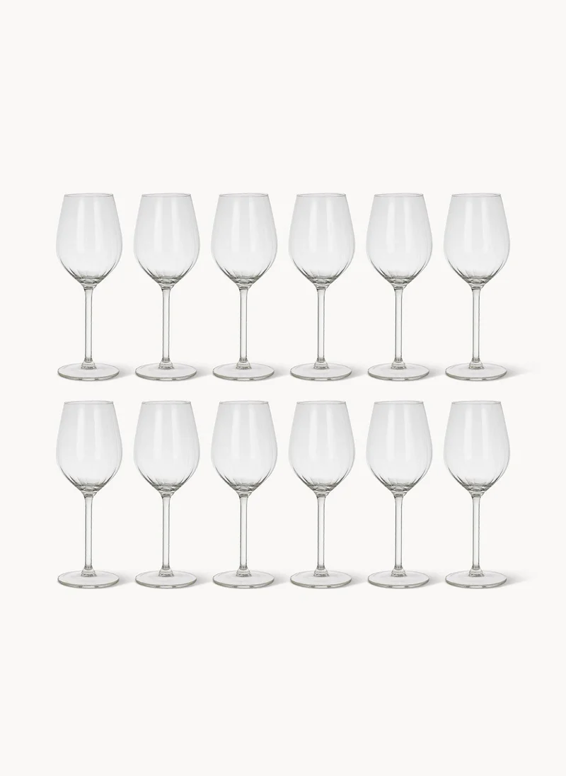 Coincasa Coincasa-Set Of 12 Plissè Wine Glasses