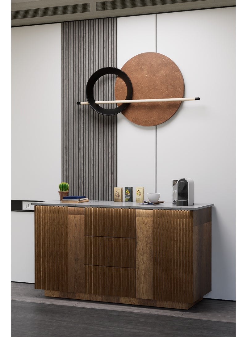 كوفي وورلد ركن قهوة باللون عسلي، صناعة وطنية عصرية بإضاءة جذابة. - Image 3