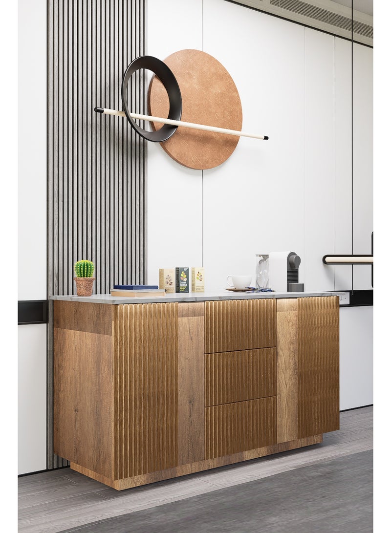 كوفي وورلد ركن قهوة باللون عسلي، صناعة وطنية عصرية بإضاءة جذابة. - Image 2