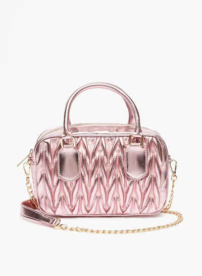 فلورا بيلا من شو إكسبرس Womens Quilted Bowler Bag with Chain Strap and Zip Closure Ramadan Collection