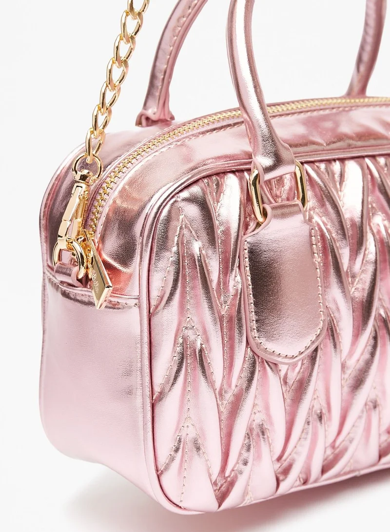 فلورا بيلا من شو إكسبرس Womens Quilted Bowler Bag with Chain Strap and Zip Closure Ramadan Collection
