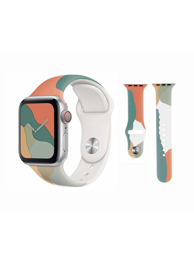 NIBEMINENT Replacement Band For Apple Watch Series 1/2/3/4/5/6/SE 40/38mm Snow Orange - Image 1