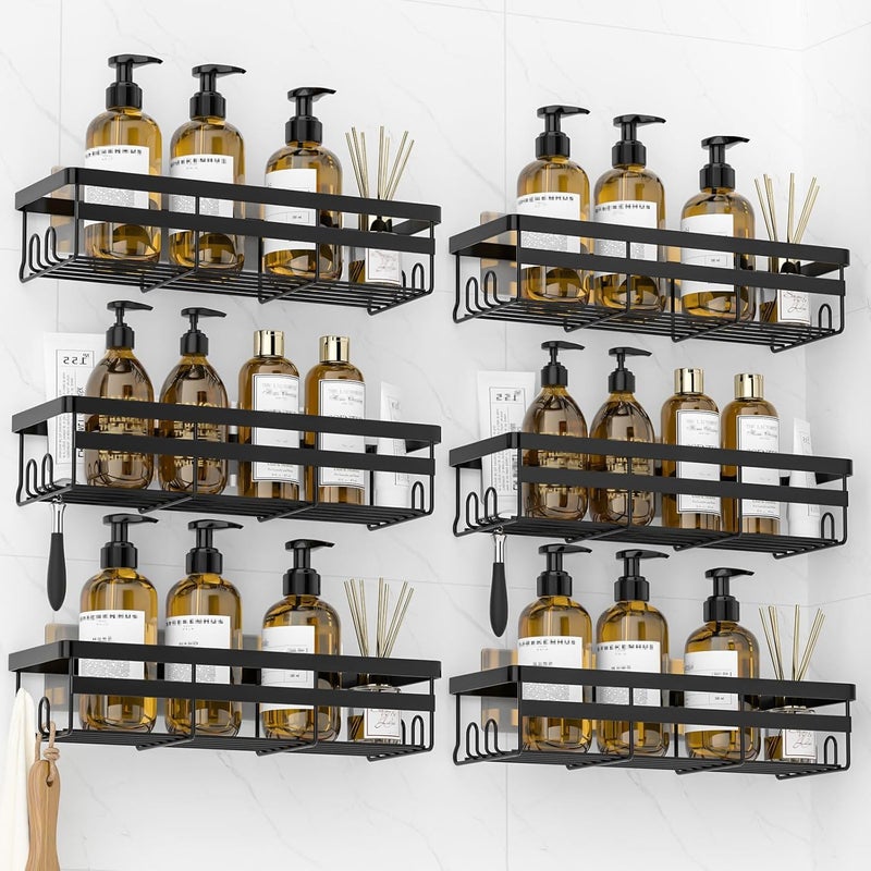 WOWBOX Shower Caddies 2 Pack Adhesive Hanging Shower Shelf Bathroom Organizers and Storage No Drilling Stainless Shower Shelves for Home Decor Bathroom Accessories