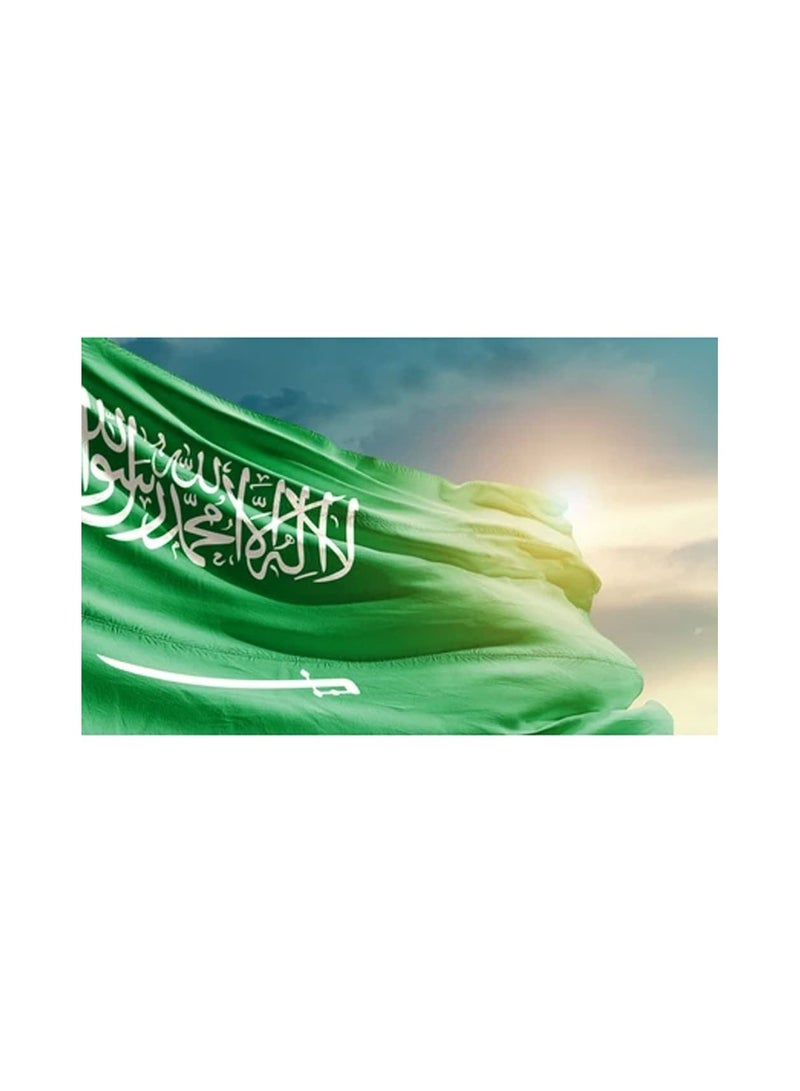 Romario KSA FLAG - Vivid Color & UV Fade Resistant, Light weight, Show support at sporting events and other celebrations, All around stitched, 100% Polyester - Size 96X64cm - Image 4