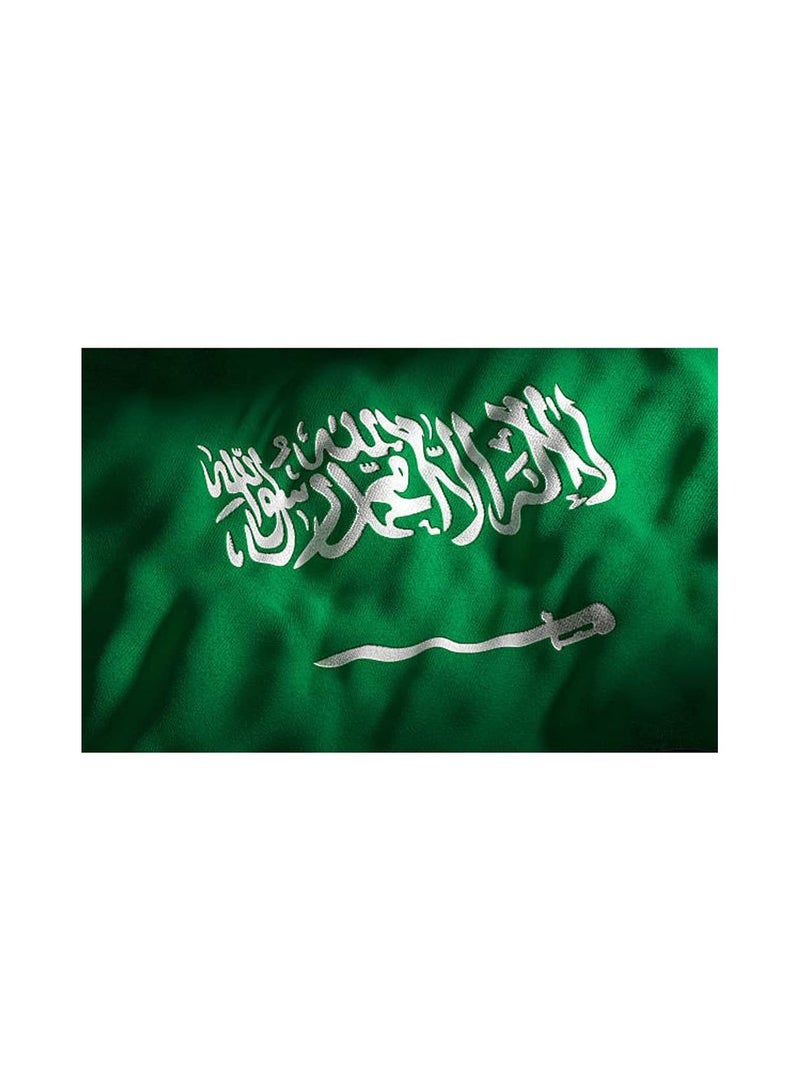 Romario KSA FLAG - Vivid Color & UV Fade Resistant, Light weight, Show support at sporting events and other celebrations, All around stitched, 100% Polyester - Size 96X64cm - Image 2