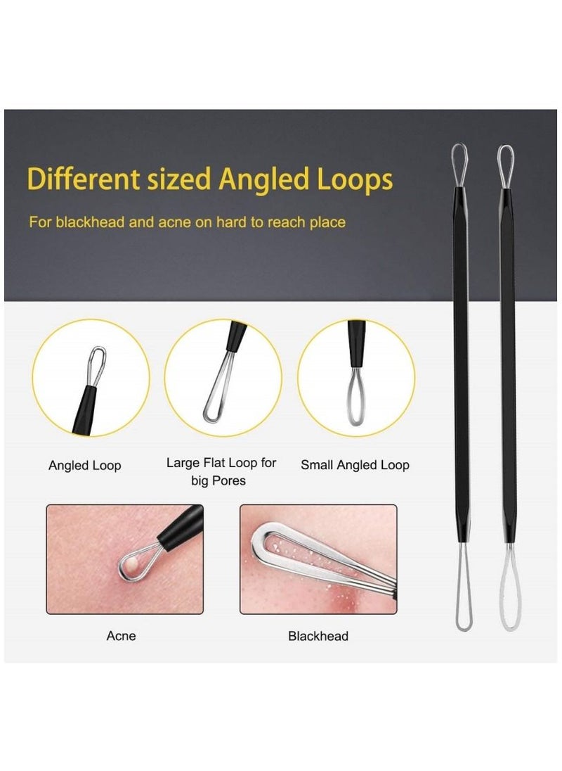 Blackhead Remover Tool 10 Pcs Professional Pimple Extractor Tool Acne Removal Kit - Treatment for Pimples Blackheads Zit Removing Forehead Facial and Nose