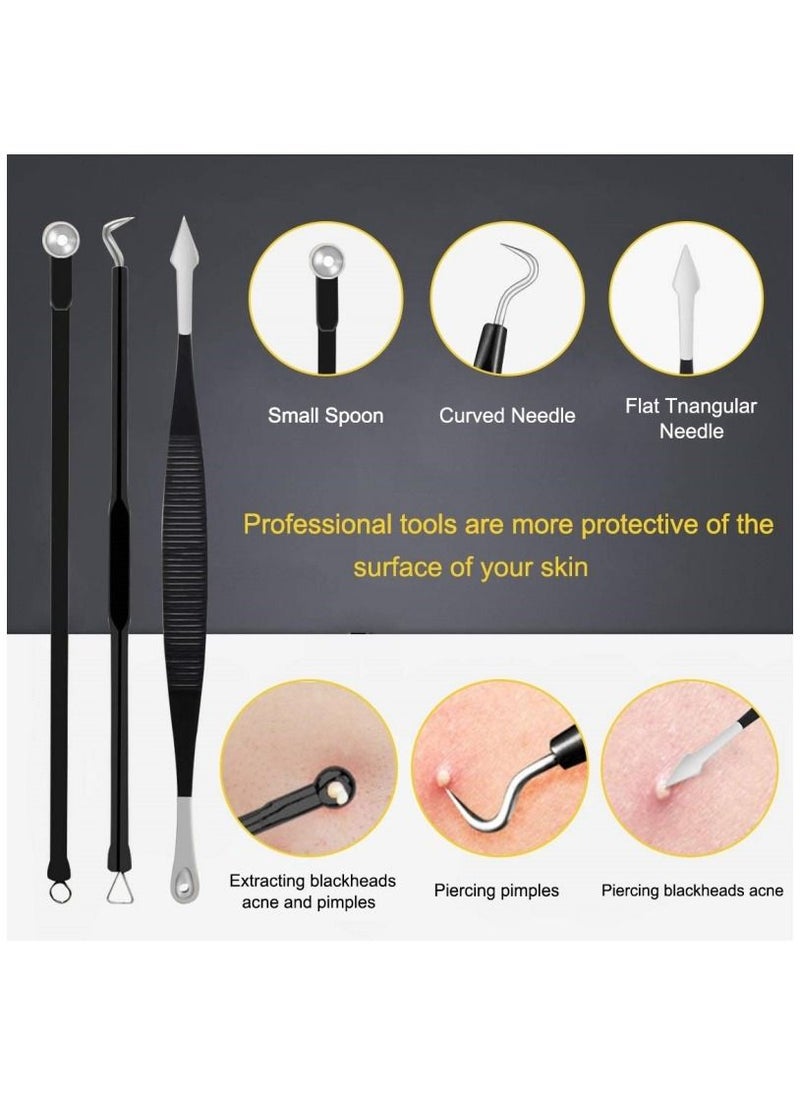 Blackhead Remover Tool 10 Pcs Professional Pimple Extractor Tool Acne Removal Kit - Treatment for Pimples Blackheads Zit Removing Forehead Facial and Nose